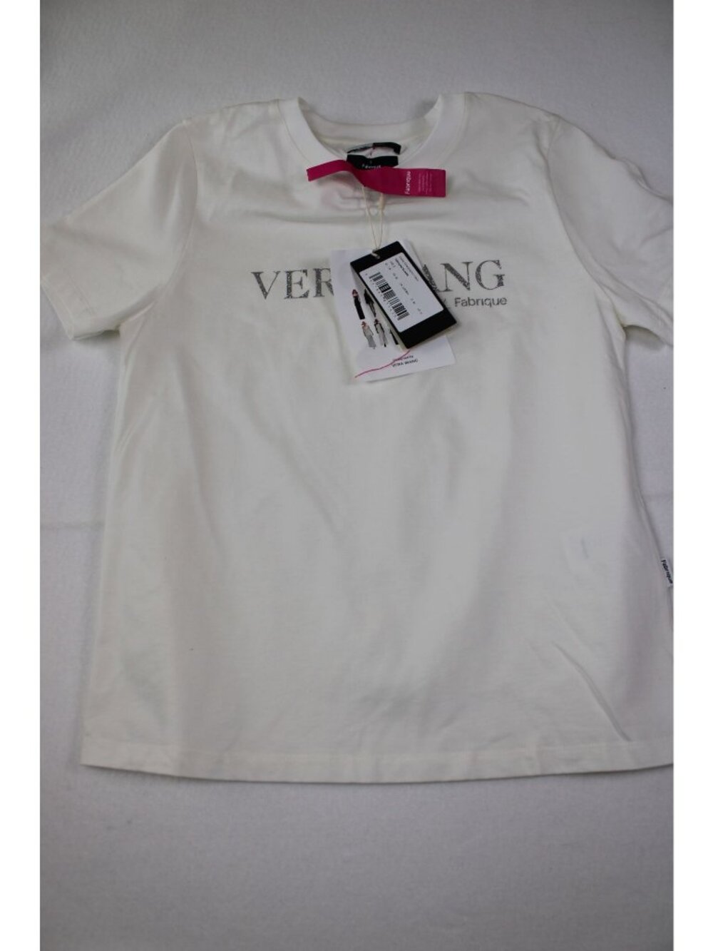 Vera Wang White Graphic Logo T-Shirt